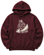 Bear in a Canoe Hoodie - Maroon