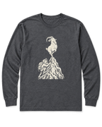 Show-Off Mountain Goat Long Sleeve Shirt - Dark Heather
