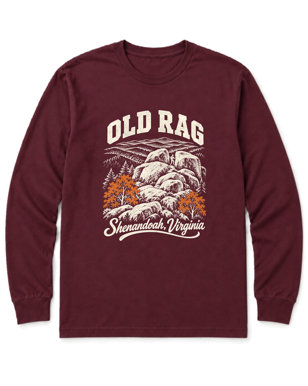Old Rag Long Sleeve Shirt - Maroon