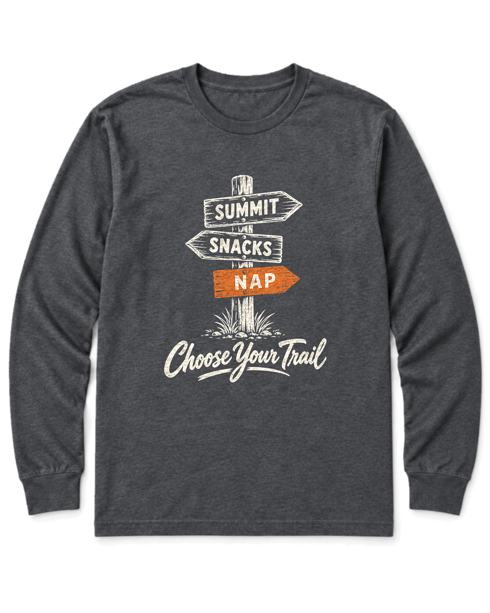 Choose Your Trail Long Sleeve Shirt - Dark Heather