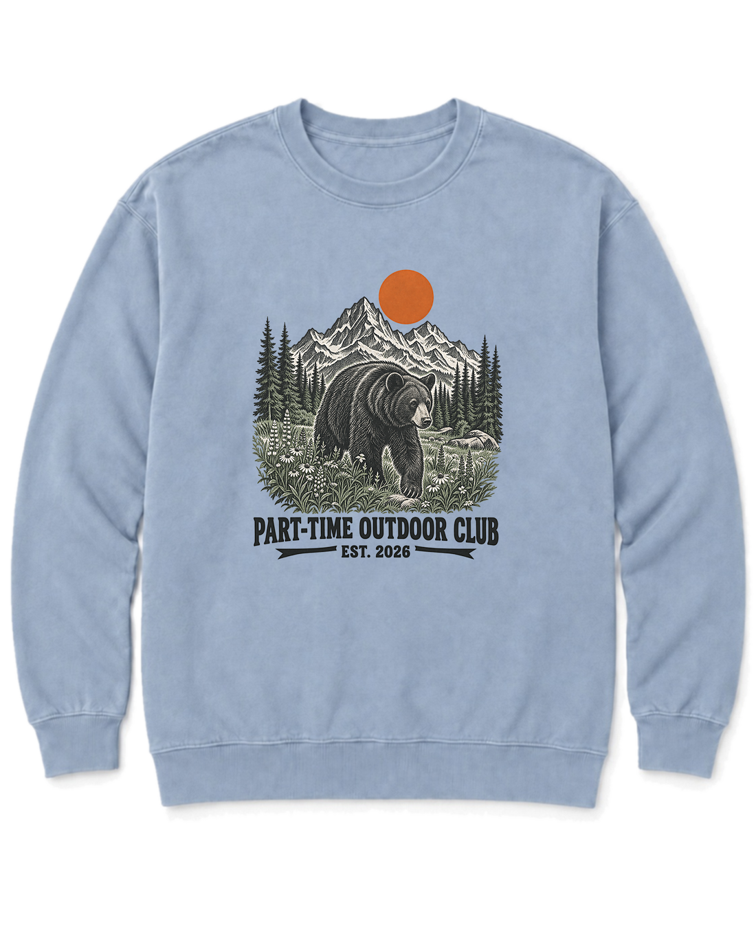 Outdoor Club Bear Sweatshirt - Chambray