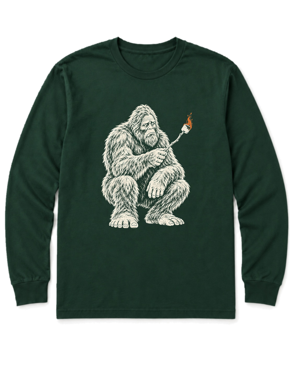 Bigfoot S'mores Long Sleeve Shirt - Forest Green