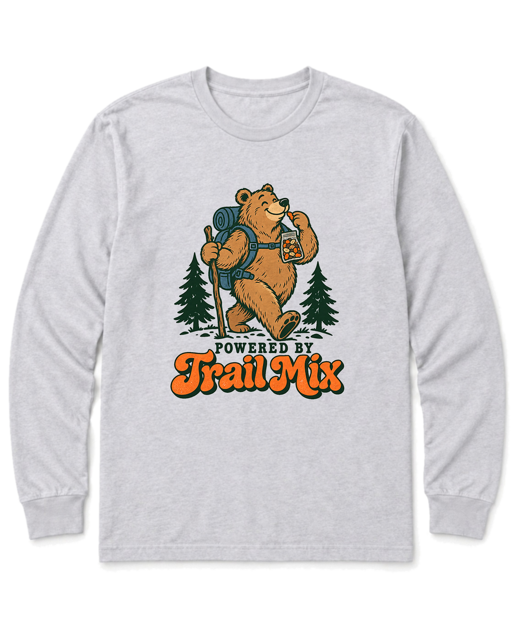Powered by Trail Mix Long Sleeve Shirt - Ash