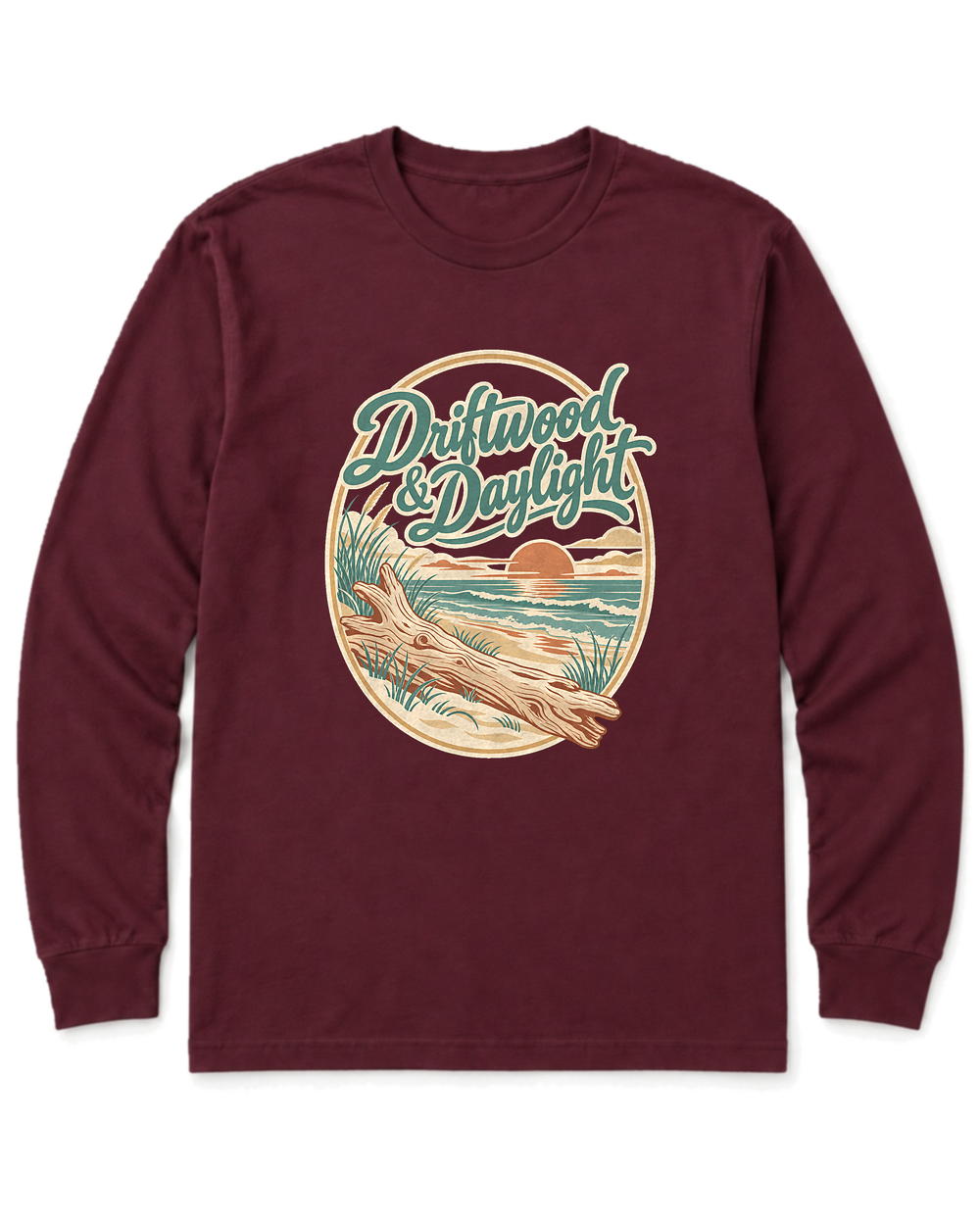 Driftwood & Daylight Long Sleeve Shirt - Maroon
