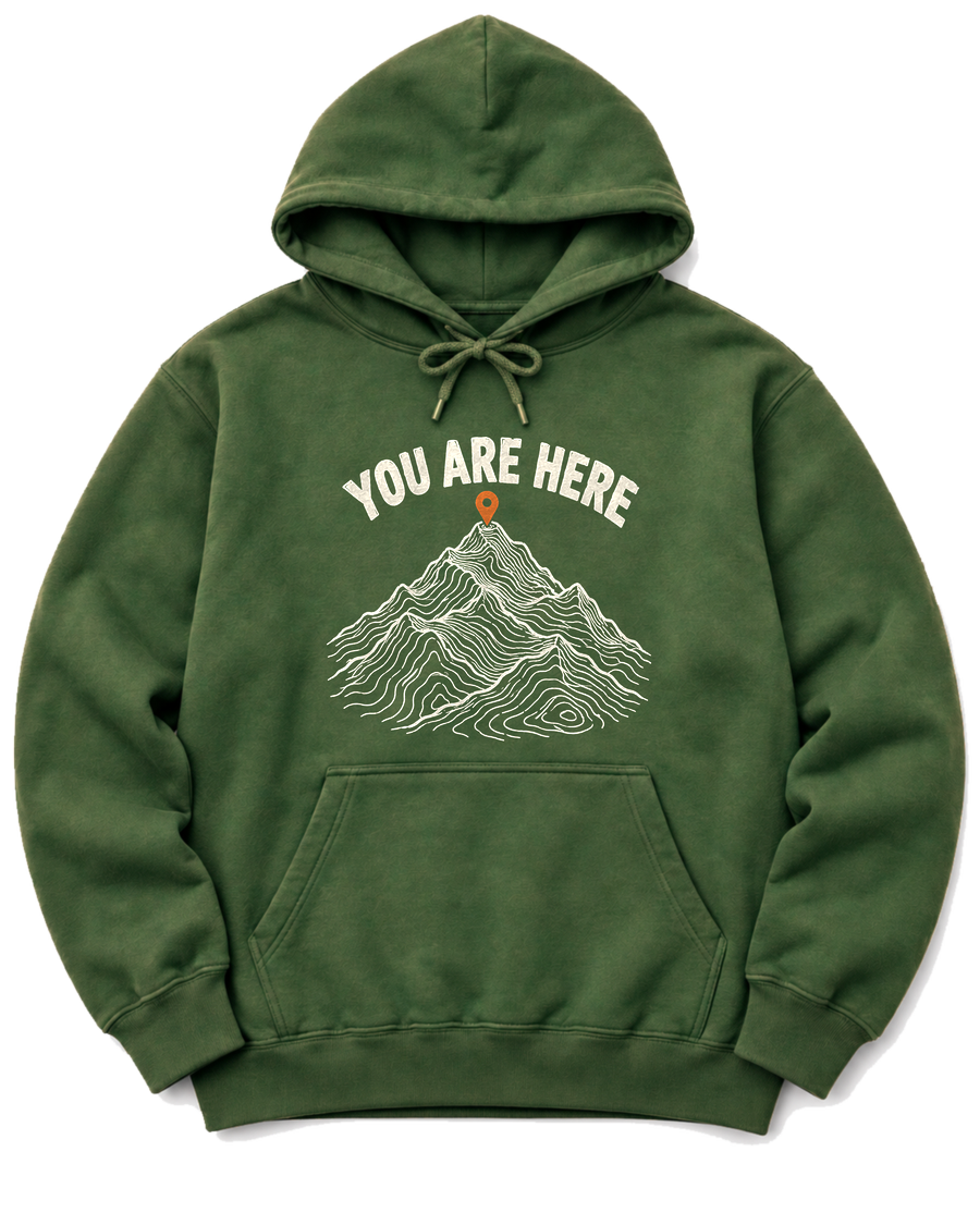 You Are Here Hoodie - Military Green