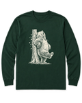 Back Scratch Bear Long Sleeve Shirt - Forest Green
