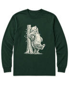 Back Scratch Bear Long Sleeve Shirt - Forest Green