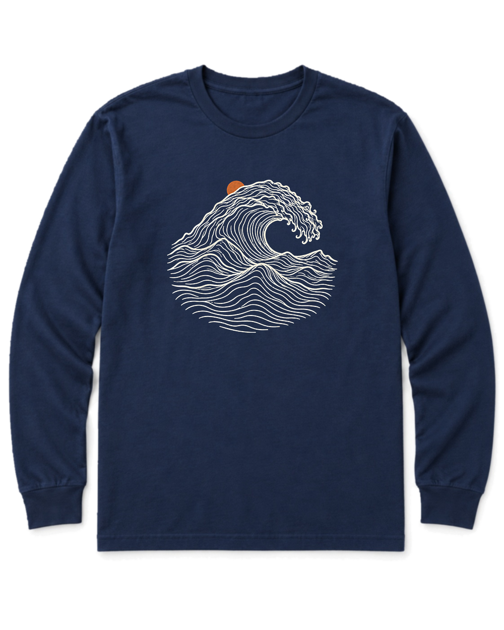 Ocean Wave Long Sleeve Shirt - Navy