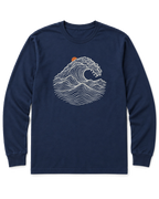 Ocean Wave Long Sleeve Shirt - Navy