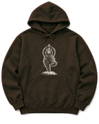 Tree Pose Bear Hoodie - Dark Chocolate