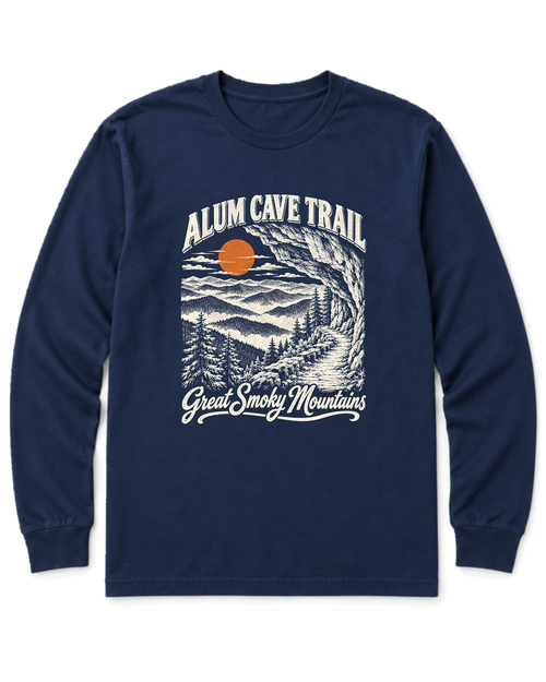 Alum Cave Trail Long Sleeve Shirt - Navy