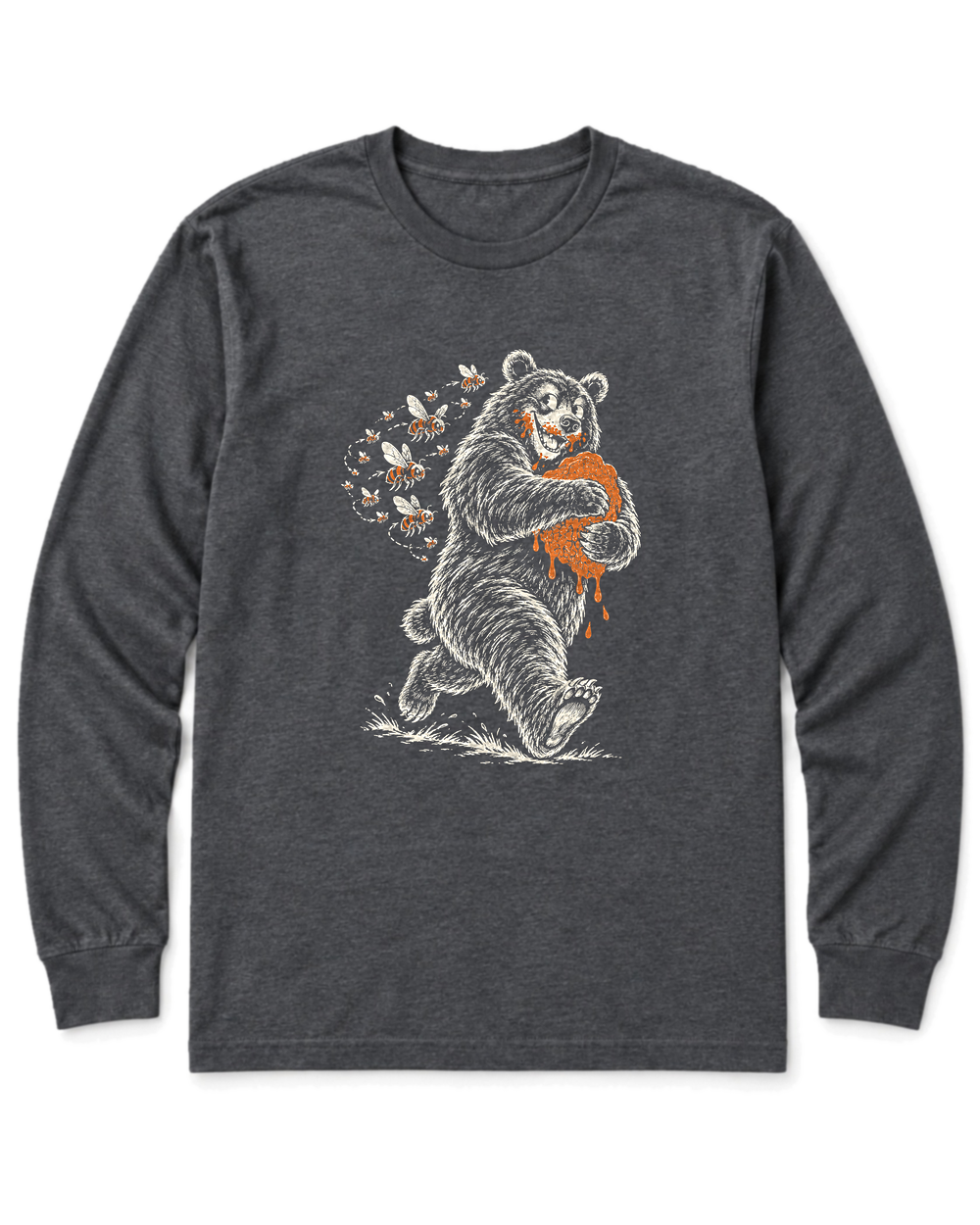 Honey Heist Long Sleeve Shirt - Dark Heather