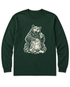 Snack Thief Bear Long Sleeve Shirt - Forest Green