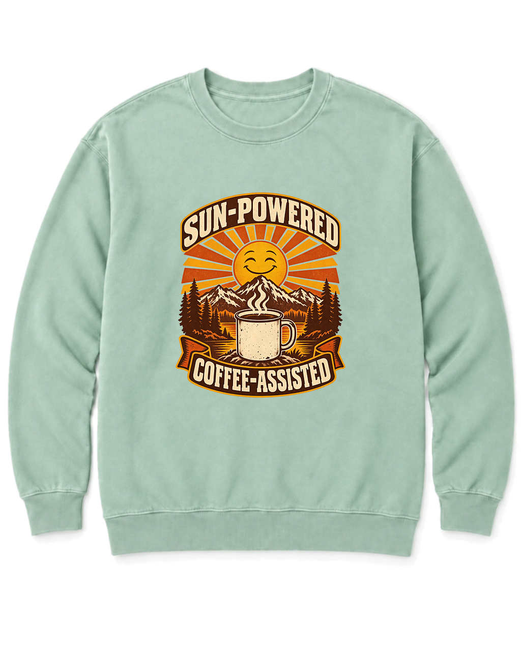 Sun-Powered, Coffee-Assisted Sweatshirt - Chalky Mint