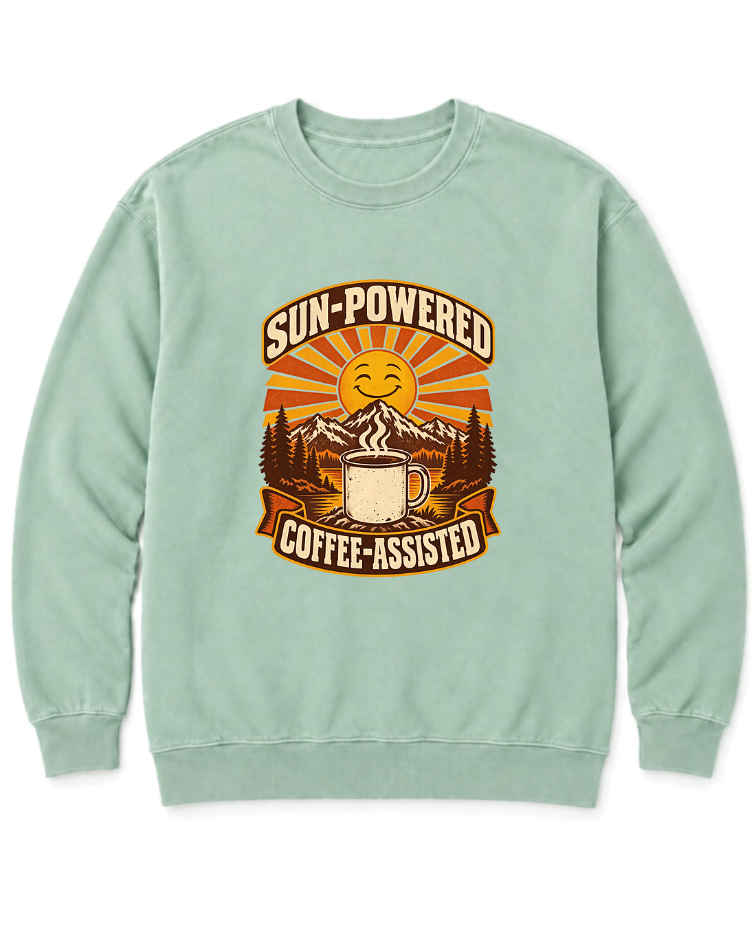 Sun-Powered, Coffee-Assisted Sweatshirt - Chalky Mint