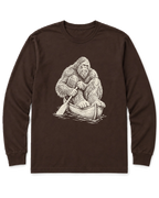 Bigfoot Canoe Long Sleeve Shirt - Dark Chocolate