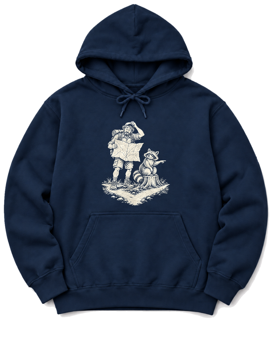 Upside-Down Map Hoodie - Navy