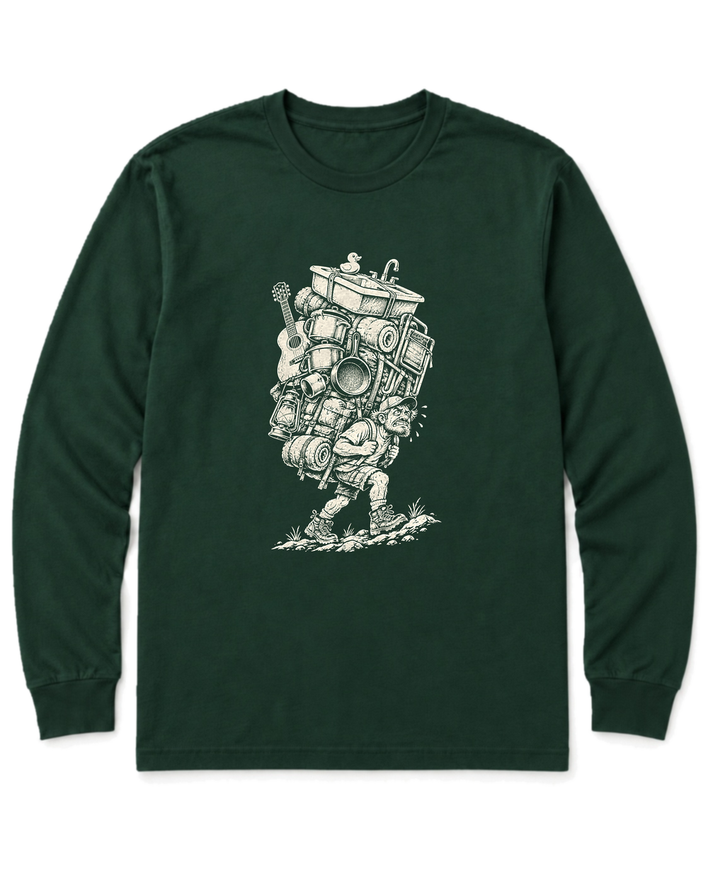 Overpacked Hiker Long Sleeve Shirt - Forest Green