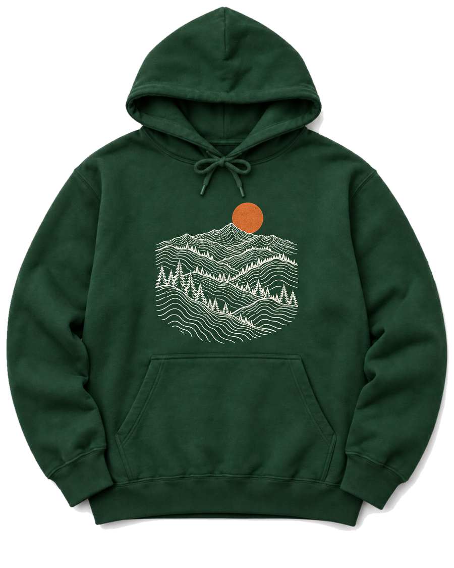 Pine Ridge Moon Hoodie - Forest Green