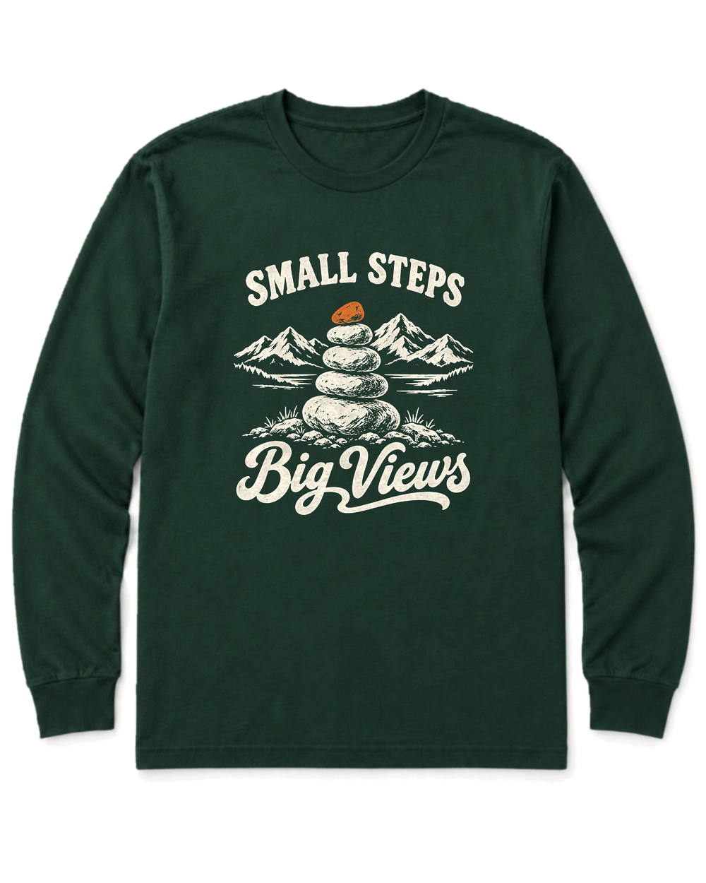 Small Steps, Big Views Long Sleeve Shirt - Forest Green