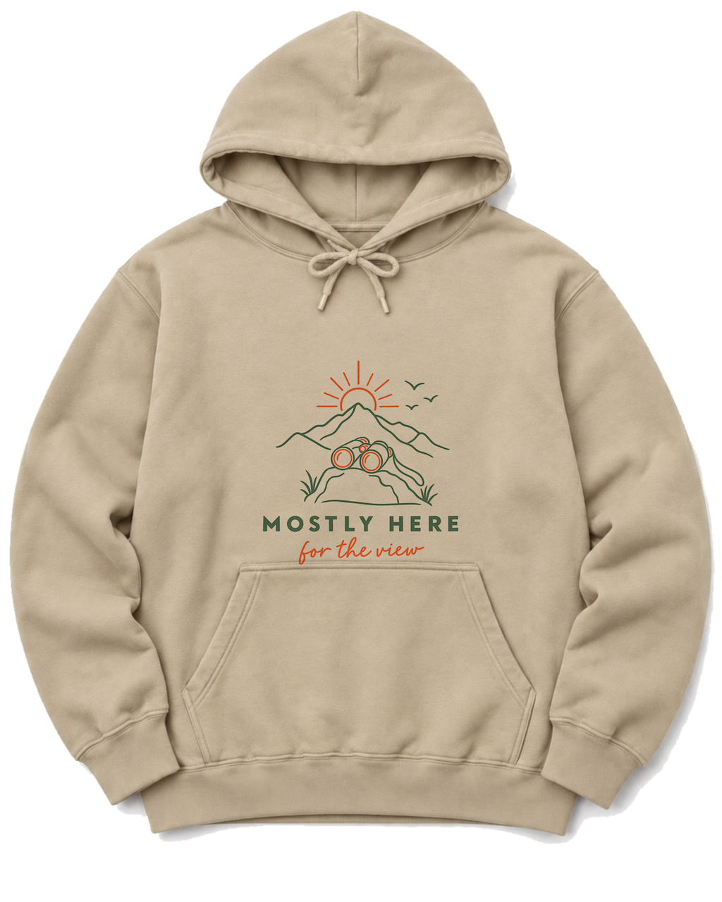 Mostly Here for the View Hoodie - Sand