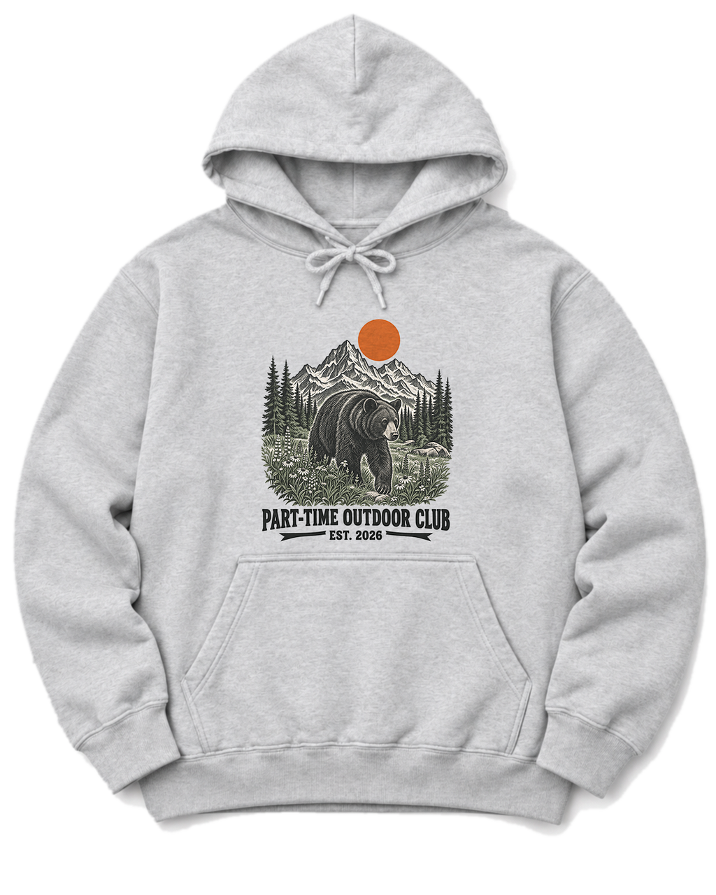 Outdoor Club Bear Hoodie - Ash