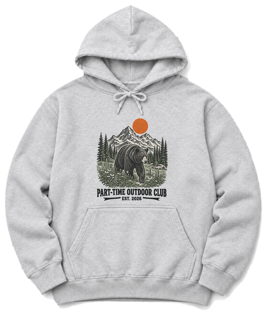Outdoor Club Bear Hoodie - Ash