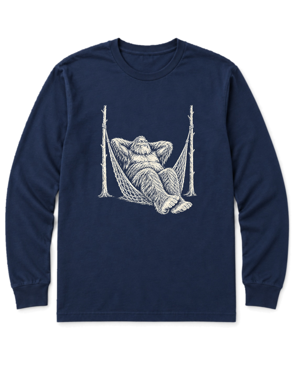 Bigfoot Hammock Long Sleeve Shirt - Navy