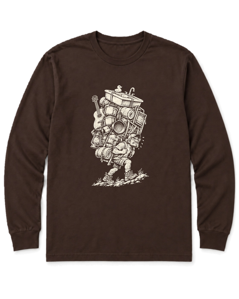 Overpacked Hiker Long Sleeve Shirt - Dark Chocolate