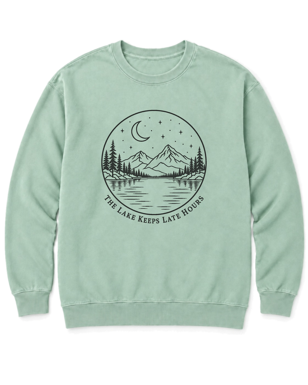 The Lake Keeps Late Hours Sweatshirt - Chalky Mint
