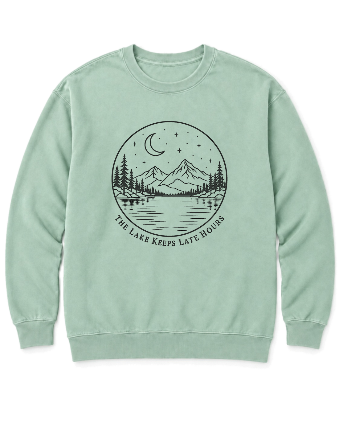 The Lake Keeps Late Hours Sweatshirt - Chalky Mint