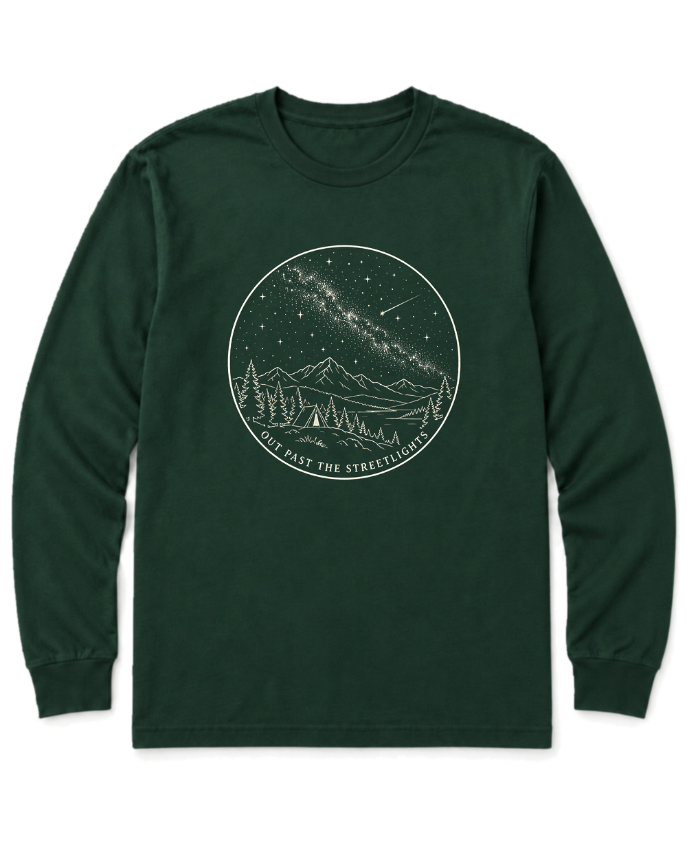 Out Past the Streetlights Long Sleeve Shirt - Forest Green