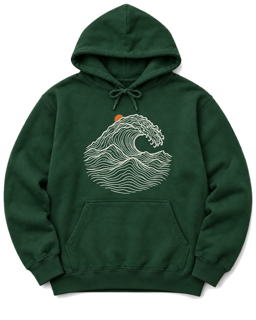Ocean Wave Hoodie - Forest Green