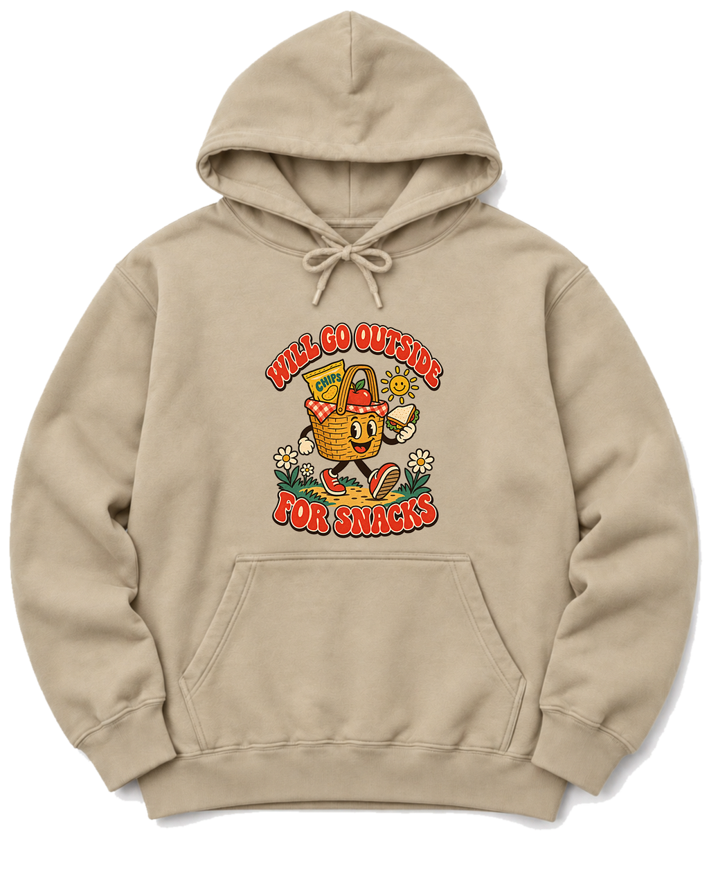 Will Go Outside for Snacks Hoodie - Sand