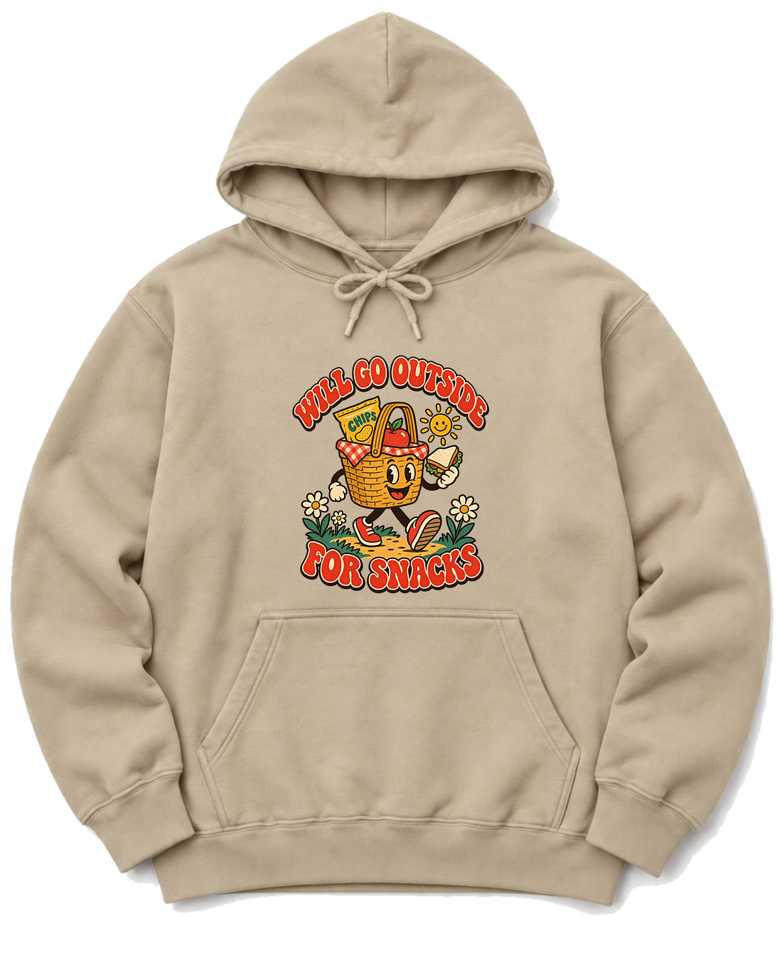 Will Go Outside for Snacks Hoodie - Sand