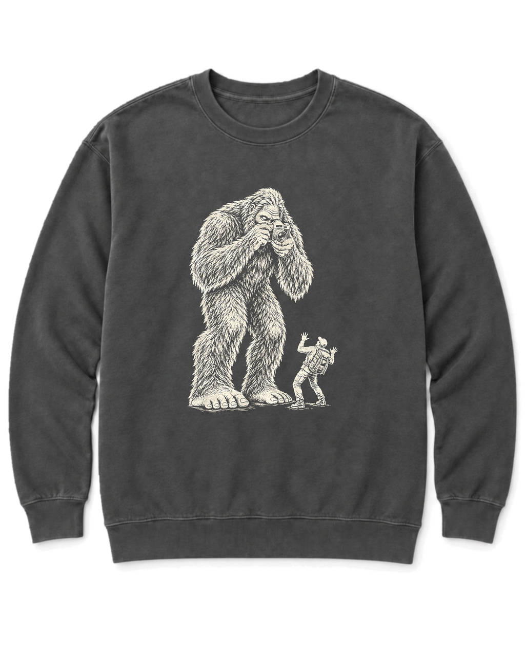 Bigfoot Photographer Sweatshirt - Pepper