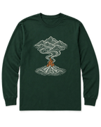 Campfire Smoke Long Sleeve Shirt - Forest Green