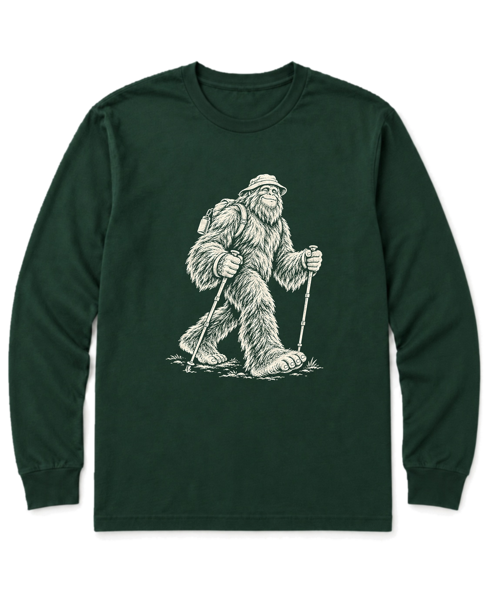 Bigfoot Day Hike Long Sleeve Shirt - Forest Green