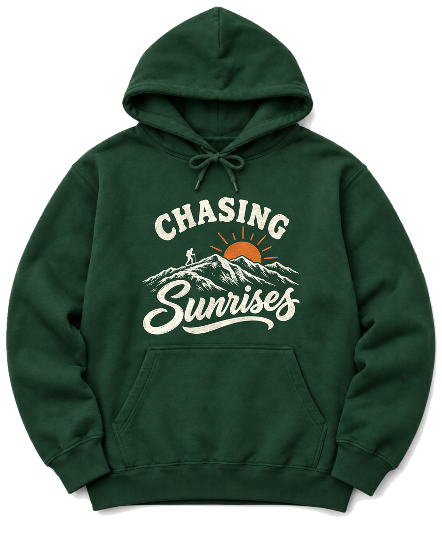Chasing Sunrises Hoodie - Forest Green