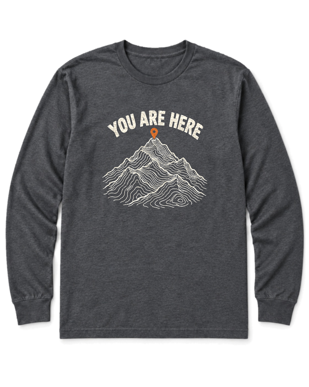 You Are Here Long Sleeve Shirt - Dark Heather