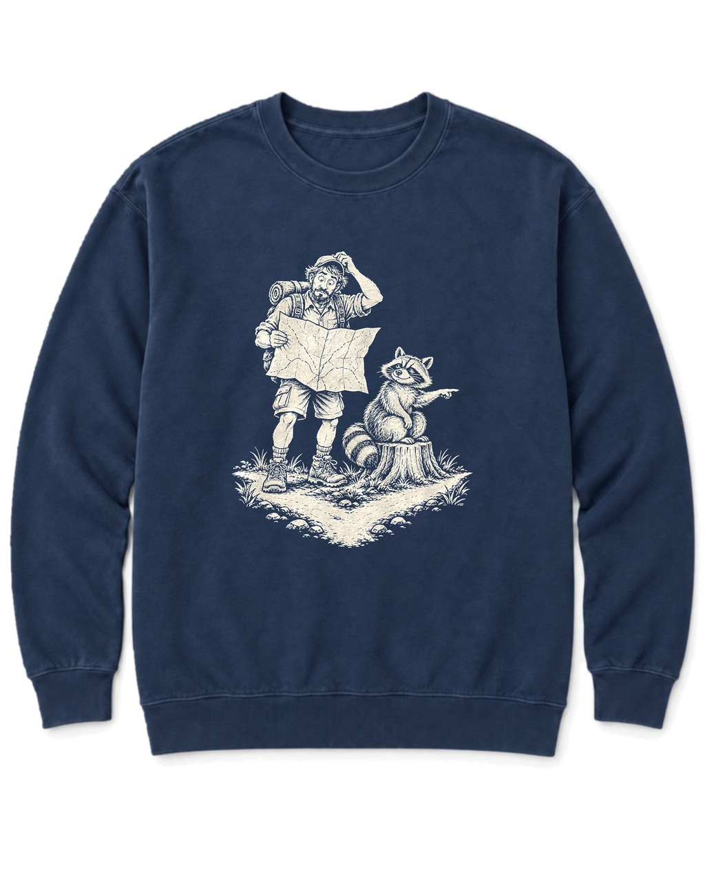 Upside-Down Map Sweatshirt - True Navy
