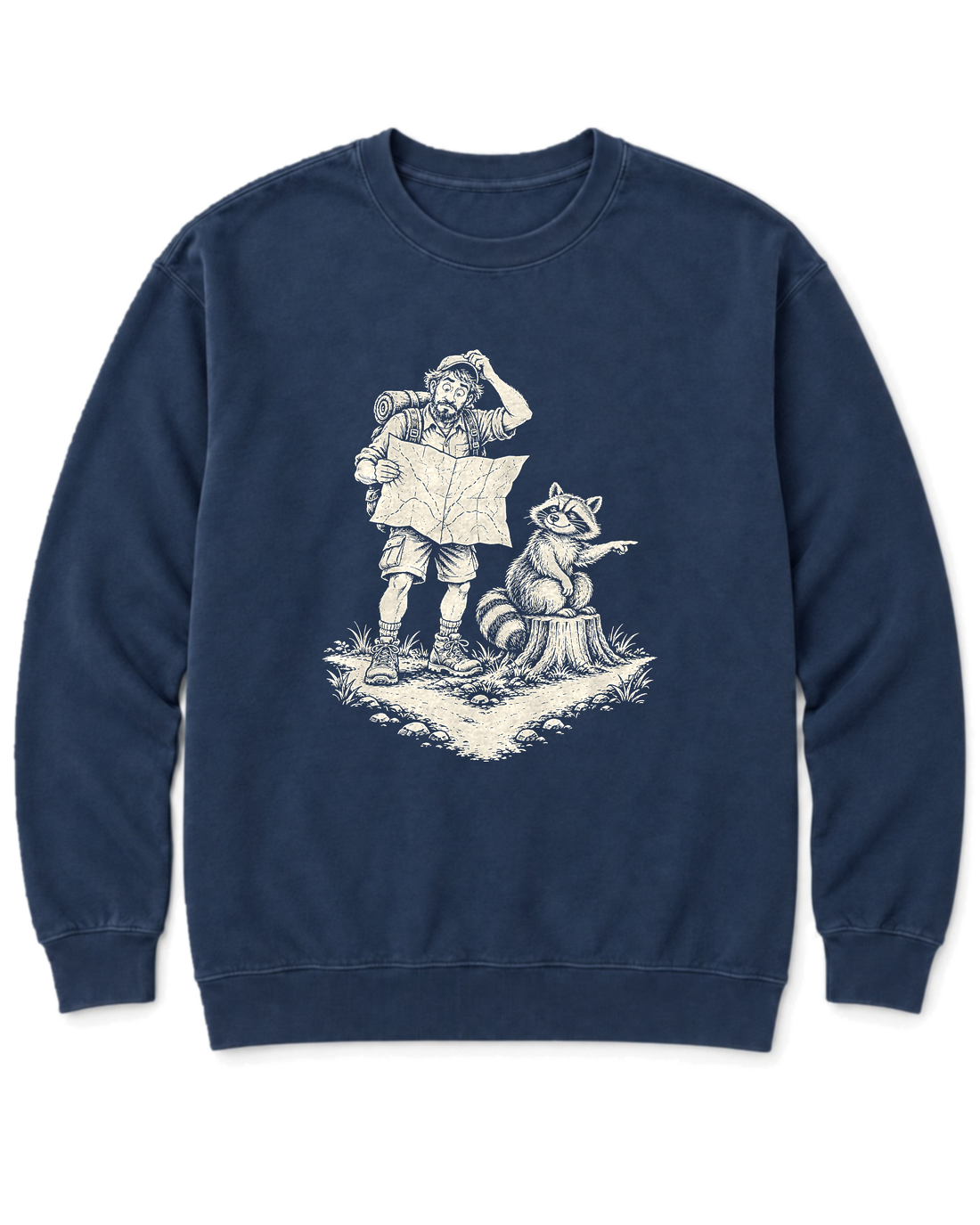 Upside-Down Map Sweatshirt - True Navy