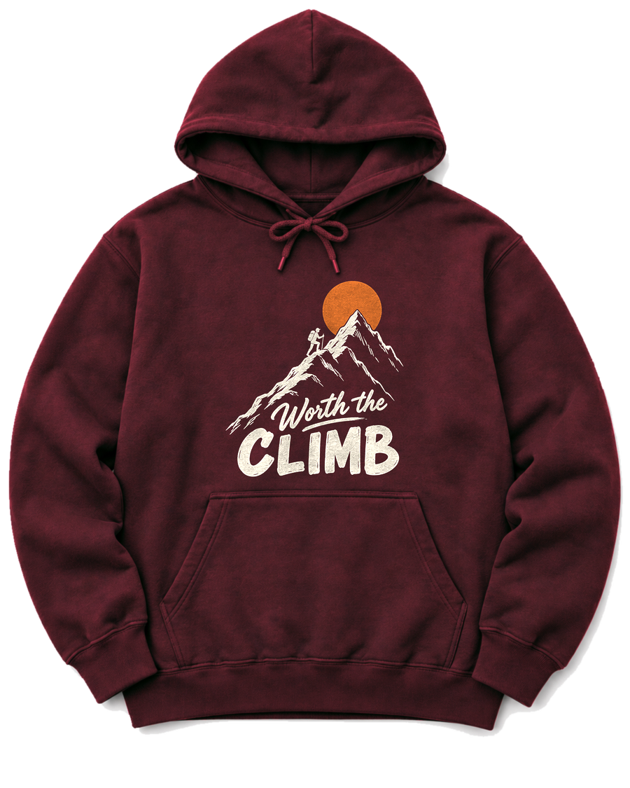 Worth the Climb Hoodie - Maroon