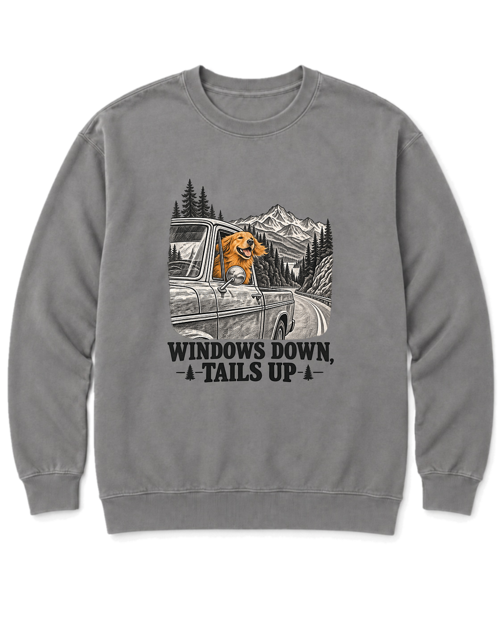 Windows Down, Tails Up Sweatshirt - Grey
