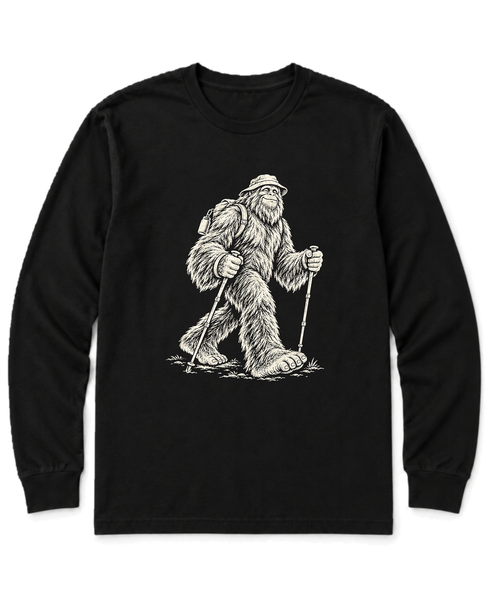 Bigfoot Day Hike Long Sleeve Shirt - Black