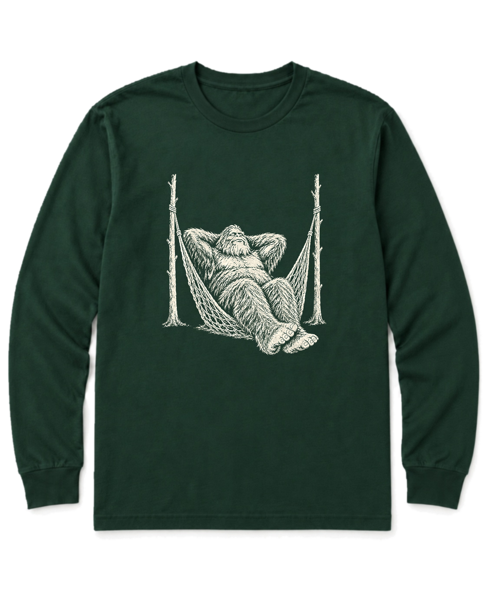Bigfoot Hammock Long Sleeve Shirt - Forest Green
