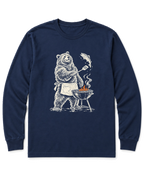 Grill Master Grizzly Long Sleeve Shirt - Navy