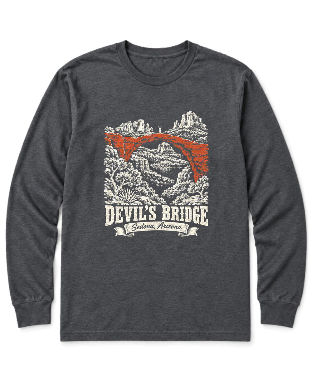 Devil's Bridge Long Sleeve Shirt - Dark Heather
