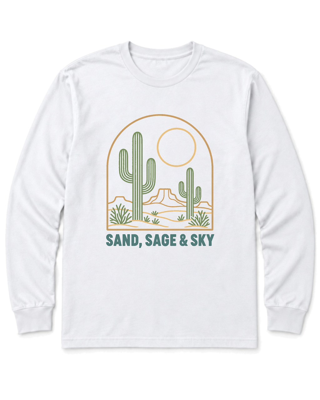 Sand, Sage & Sky Long Sleeve Shirt - White