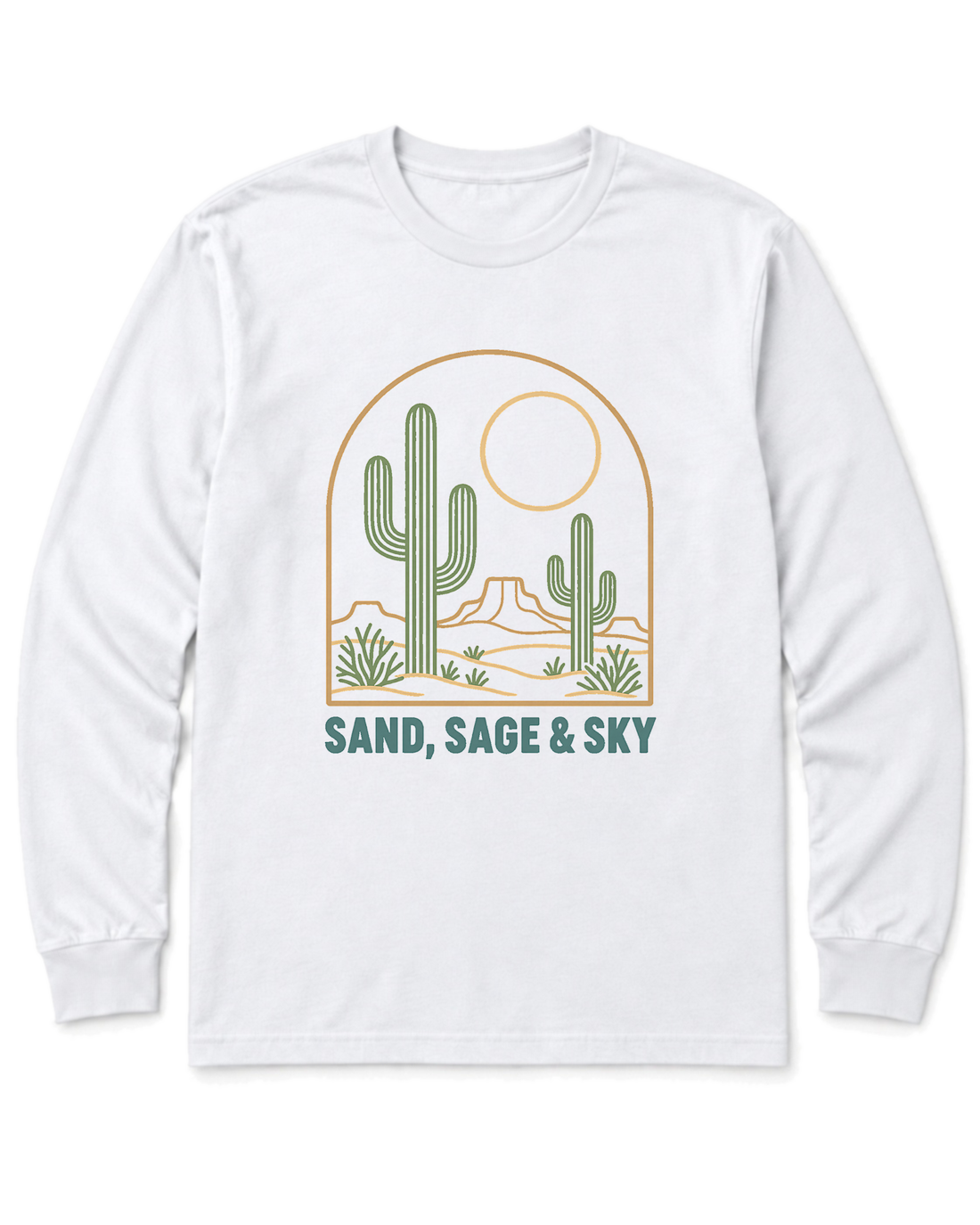 Sand, Sage & Sky Long Sleeve Shirt - White